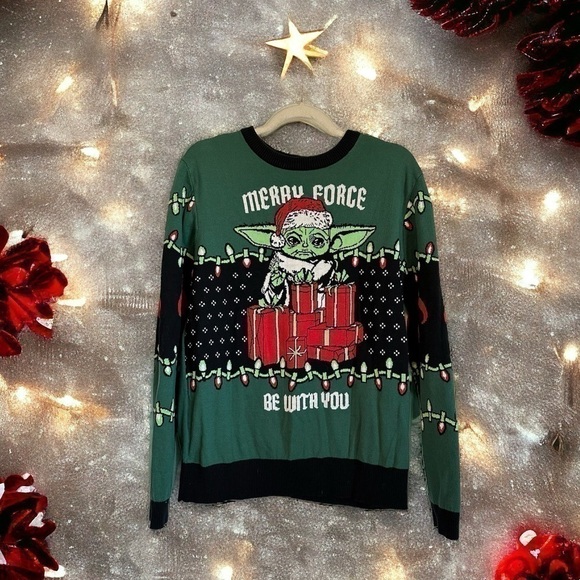 Sweaters - Star Wars Christmas sweater yoda holiday soft cozy comfy green red unisex XL